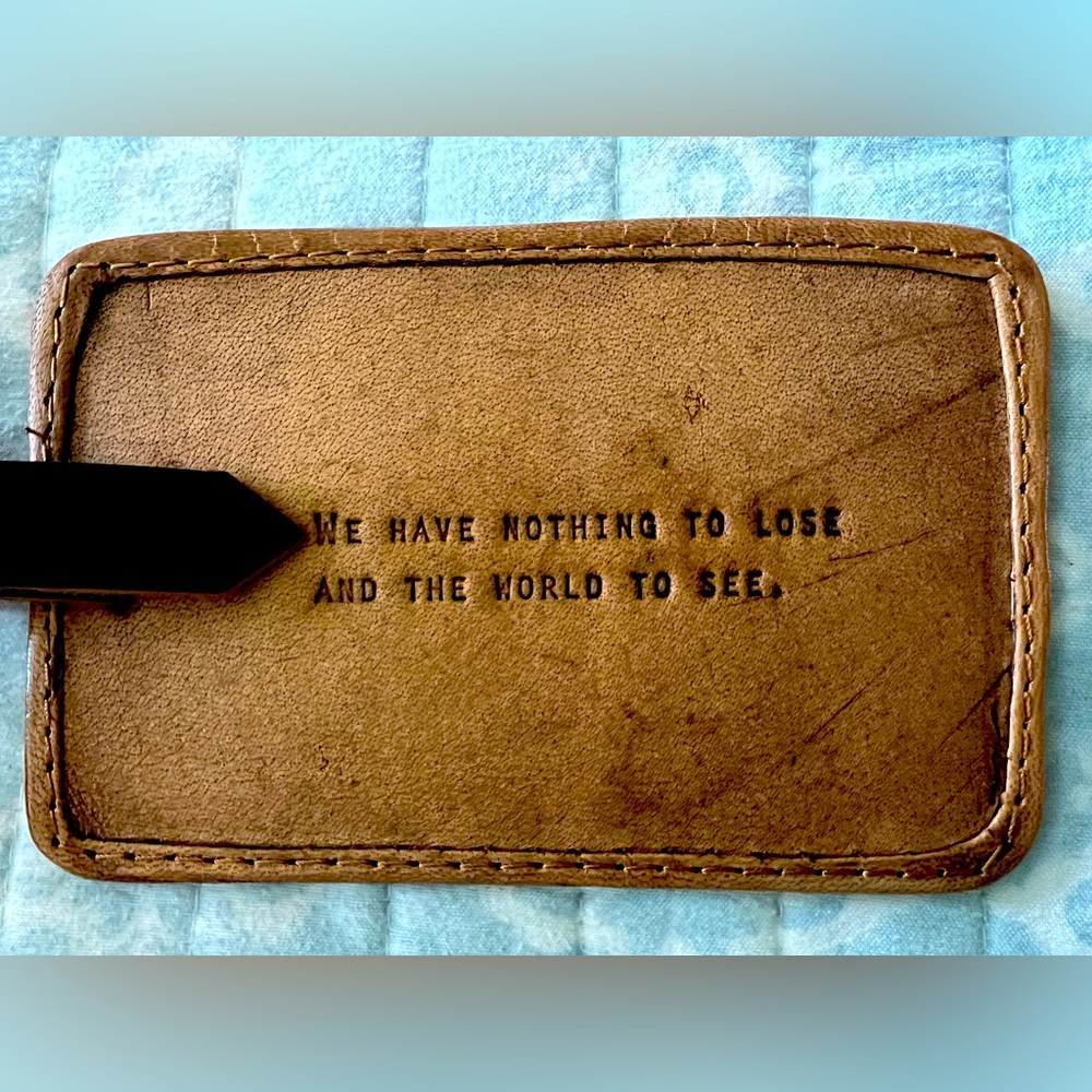 Leather Luggage Tag by Sugarboo & Co, 3x5”, NWOT